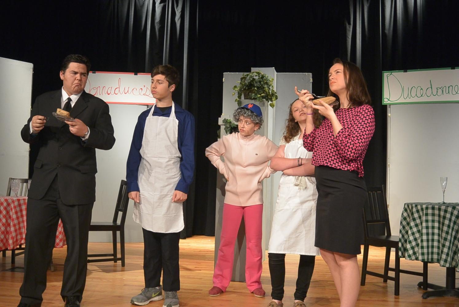 Eighth Graders Blake G, Connor S, Carli V, Macy S, and Kaitlyn J in Death By Dessert